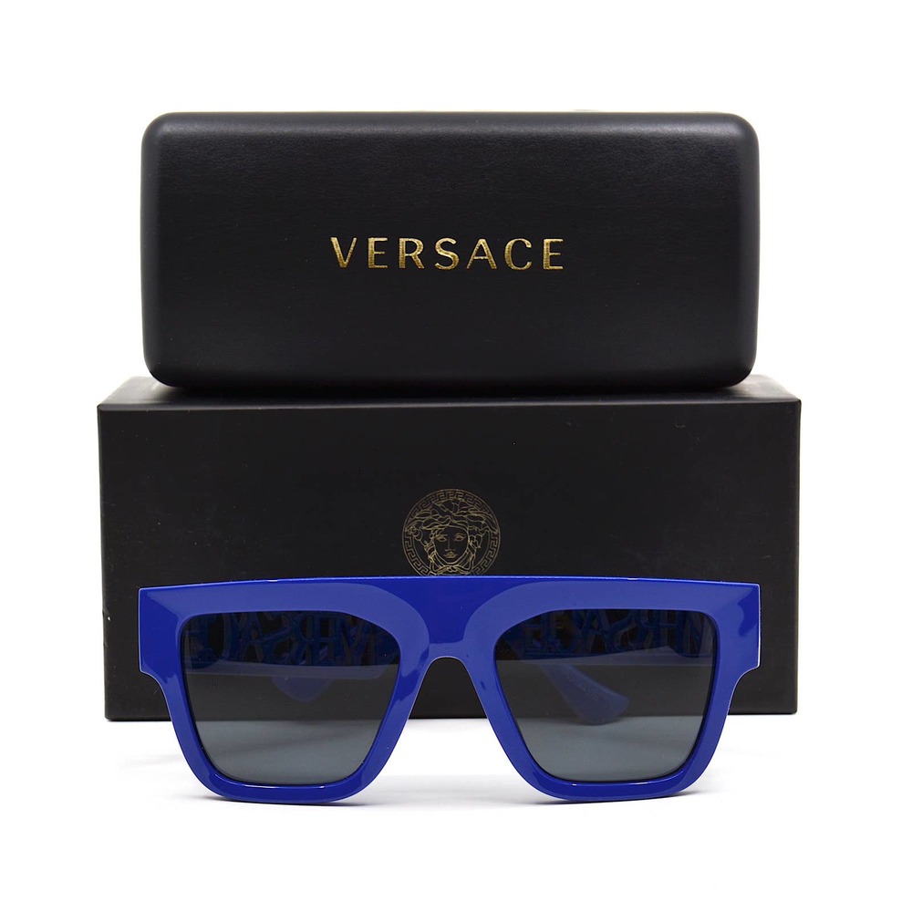 VERSACE VE4430U 529487 BLUE DARK GREY LENS AUTHENTIC SUNGLASSES - Picture 9 of 14